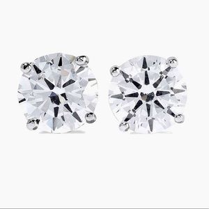 CZ Kenneth Lane Rhodium Crystal Diamond Look Stud Earrings NWT. Great gift!